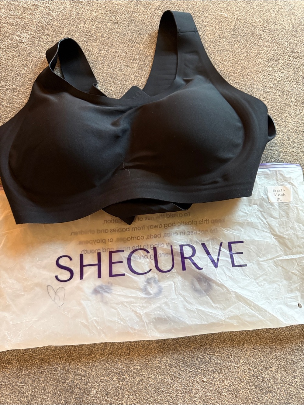 Seamless Black Bra Posture Corrector Supportive Comfort